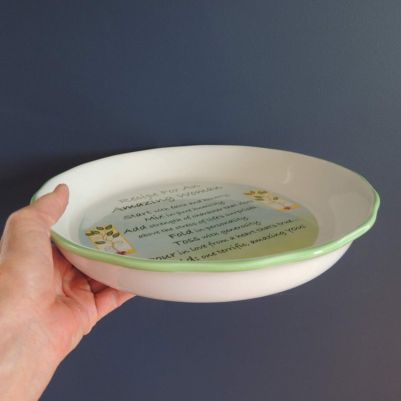 Abbey + CA Gift Abbey Gift Abbey & CA Gift Amazing Woman Pie Plate, 10.5", Green - Image 4